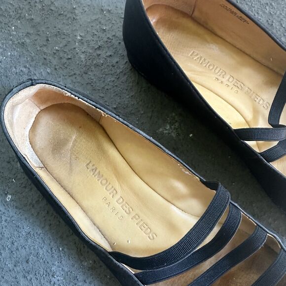 L’amour Des Pieds “Caiden” Hidden Wedge Ballet Flat- Black Leather- Women’s 8.5 - Picture 3 of 8